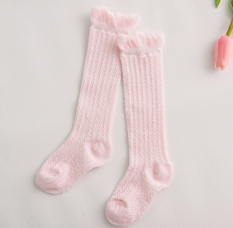 Newborn Infant Non-slip Long Socks Kids Knee High Socks 2018 New 0-4Years Cute Baby Boys Girls Cotton Mesh Breathable Soft Socks