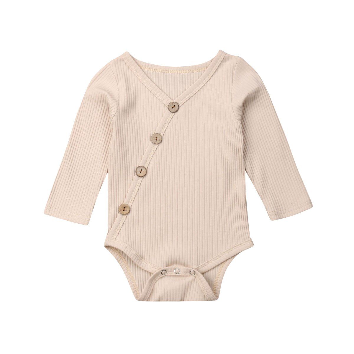 New 8Colors Baby Boy Girl Toddler Solid Bodysuit Kids Long Sleeve Jumpsuit Clothes Outfit 0-24M