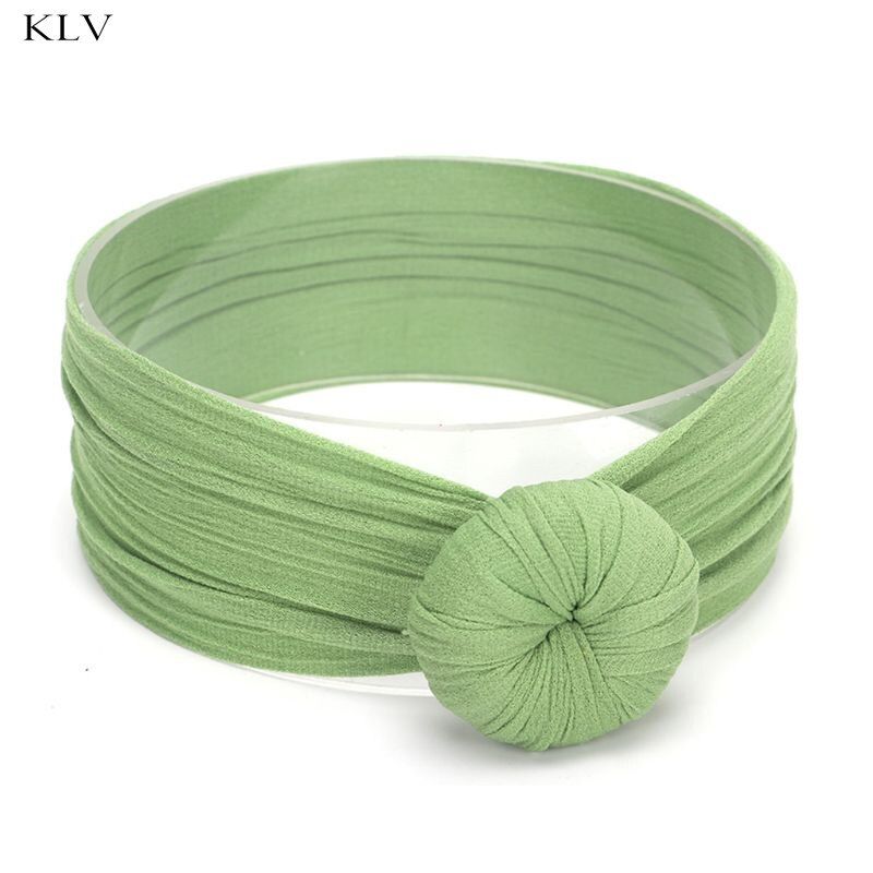 Newborn Baby Girls Wide Nylon Bow Headband Super Soft Knot Bow Nylon Head Wraps