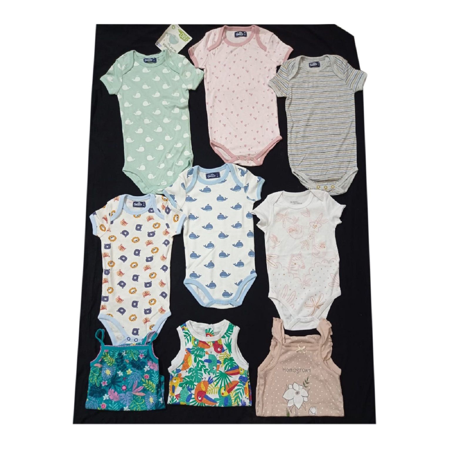 Best Quality 6 / 3Pcs Assorted Half Sleeve Baby Romper