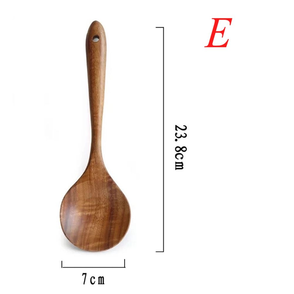 Non-Stick Tool Wooden Long Handle Handmade Colander Cooking Spoon Spatula Scoop Soup Spoon