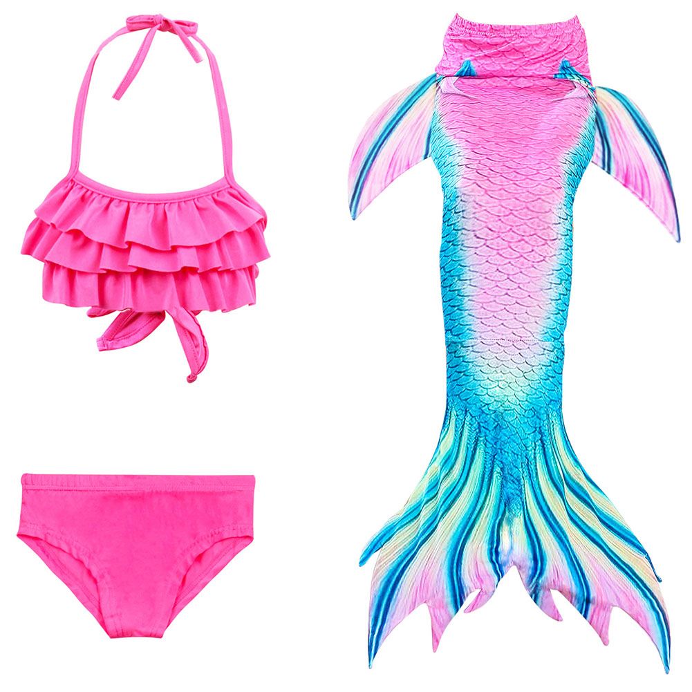 3pcs/set Mermaid ail Swimmable Bikini Swimming Costumes For Little Girls Birthday ift