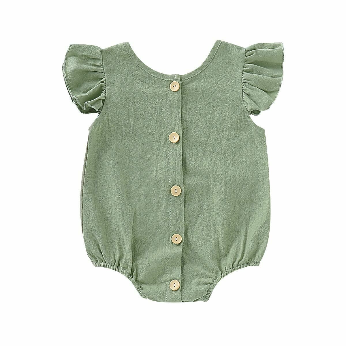 2019 Baby Summer Clothing Infants Baby Girls Boys Bodysuits Pure Color Ruffles Fly Short Sleeve Jumpsuit Clothes Tops Playsuits