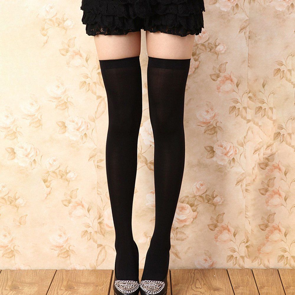 Autumn Winter Solid Color Women High Adults Stretchy Socks Long Stockings Comfortable Keep Warm Ladies Girls Over Knee Socks