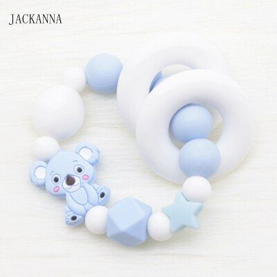 Personalise Baby Pacifier Clips Teething Bracelet Silicone Koala Soother Holder Chain Baby Teether BPA Free Newborn Dummy Clips