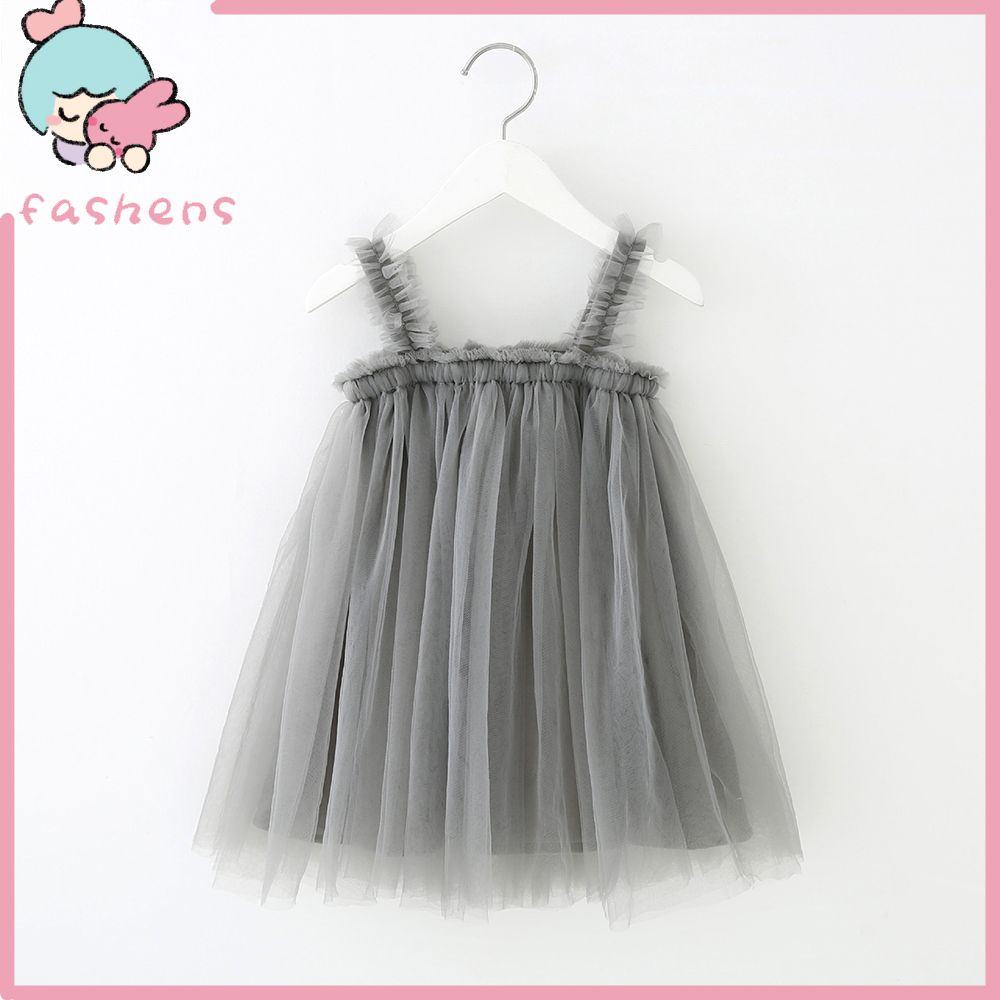 1-7 Years Old Baby Skirt Sleeveless Skin Friendly Mesh Design Girls Tutu Dress for Birthday Party