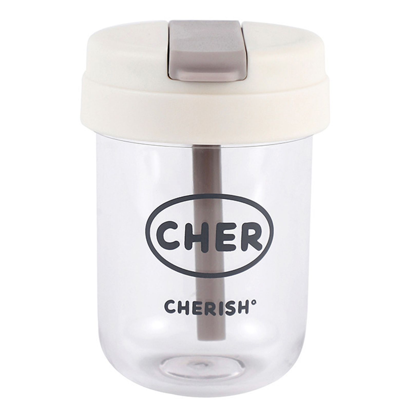 300ml Fall Resistant Water Cup Compact Size PC Convenient Dustproof Lids Straw Cup for Kids