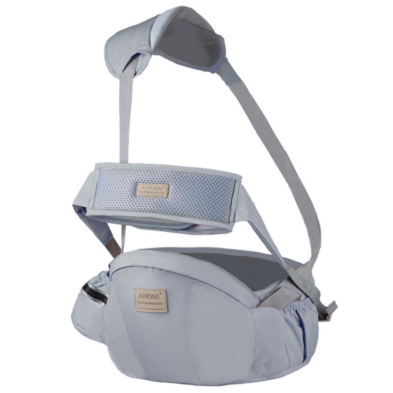 AINOMI Baby Sling Carrier Walkers Waist Stool Kangaroo Front Facing born Hip Seat Infant Carrier Wrap Pouch Holder Hipseat Gray