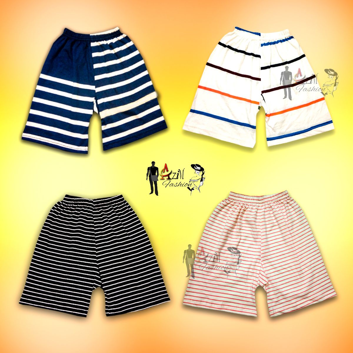 4 Pieces Stripe Boy Half Pant Same Design by Any color