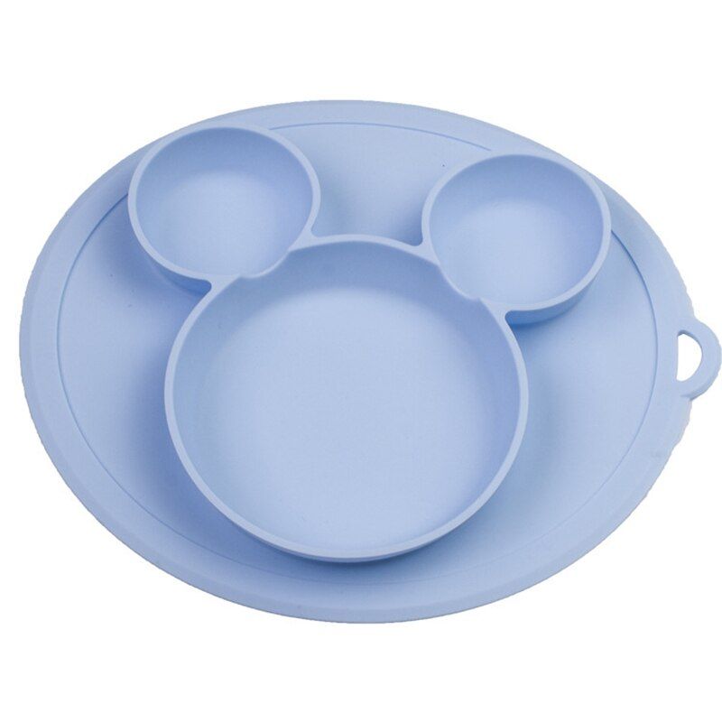 Baby Safe Silicone Dining Plate BPA Free Solid Children Dishes Suction Toddle Training Tableware Cute Cartoon Kids Feeding Bowls