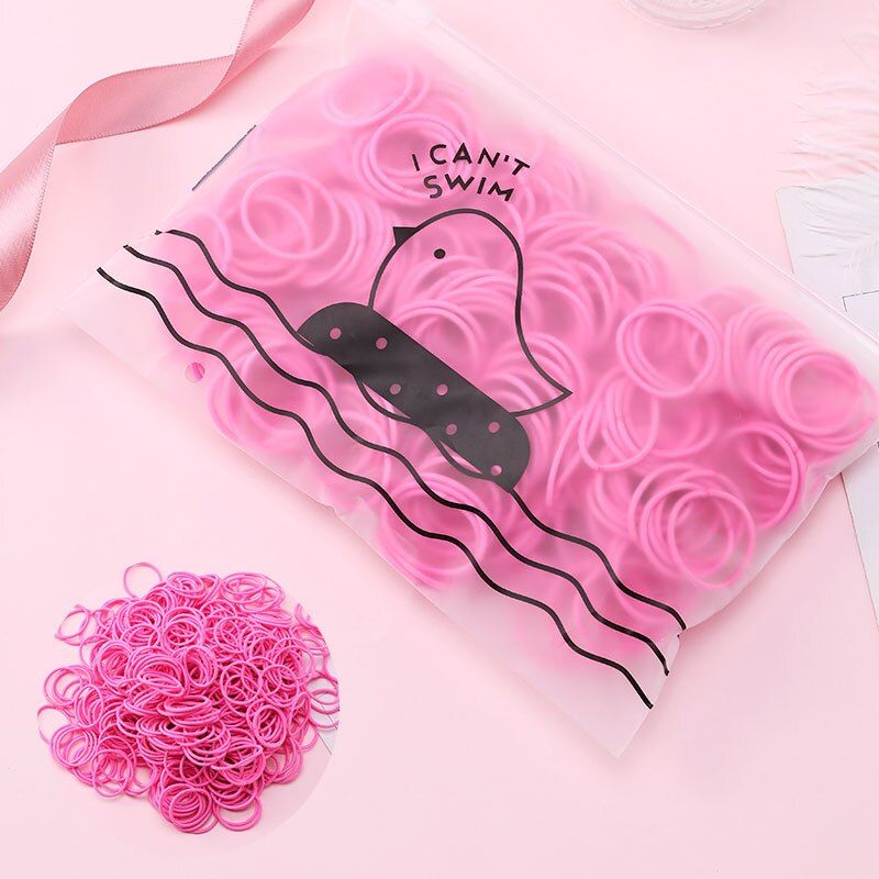 100pcs/bag Girls Hair Accessories Rubber Bands Elastic Hair Bands Gum For Ponytail Holder Scrunchie Headband Hair Accessories