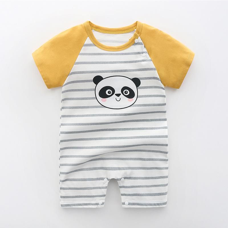 2019 New Fashion 100% Cotton Baby Bodysuit Short Sleeve Infant Jumpsuits Newborn Kids Clothing Baby Boys Girls Clothes 0-24M