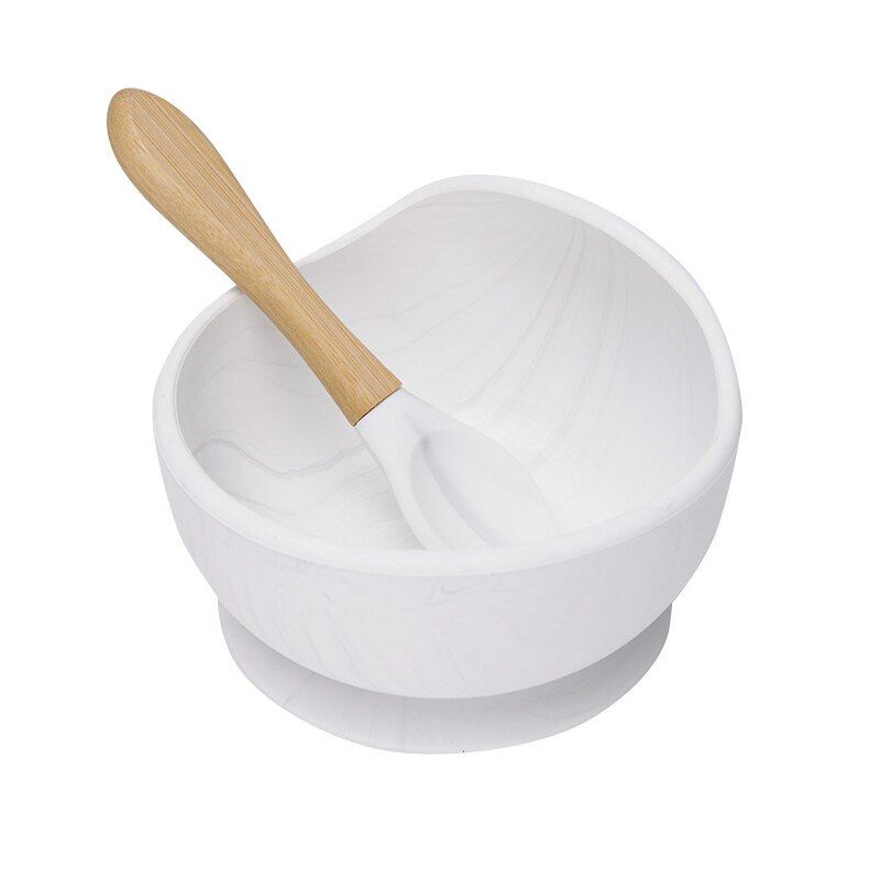 Baby Children's Tableware Baby Feeding Plate Silicone Bowl & Spoon Learning Dishes Tableware Suction Bowl BPA Free Non-Slip