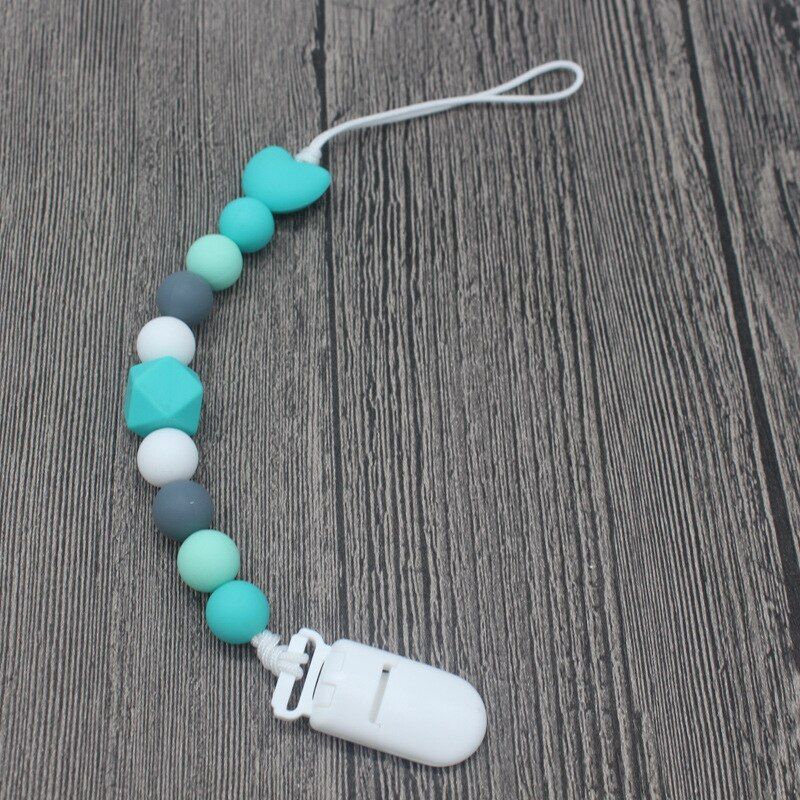 Silicone Teething Baby Nursing Bracelet BPA Free Pacifier Clips Beads Silicone Pacifier Chain Holder For Nipples Baby Chew Toys