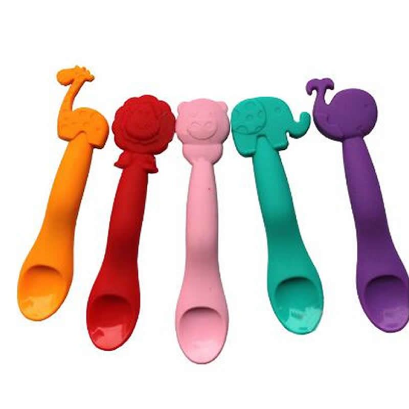 Baby Soft Gel Bebe Special Spoon Baby Feeding Tableware Baby Feeding Spoon Creative Silicone Children Training Spoon