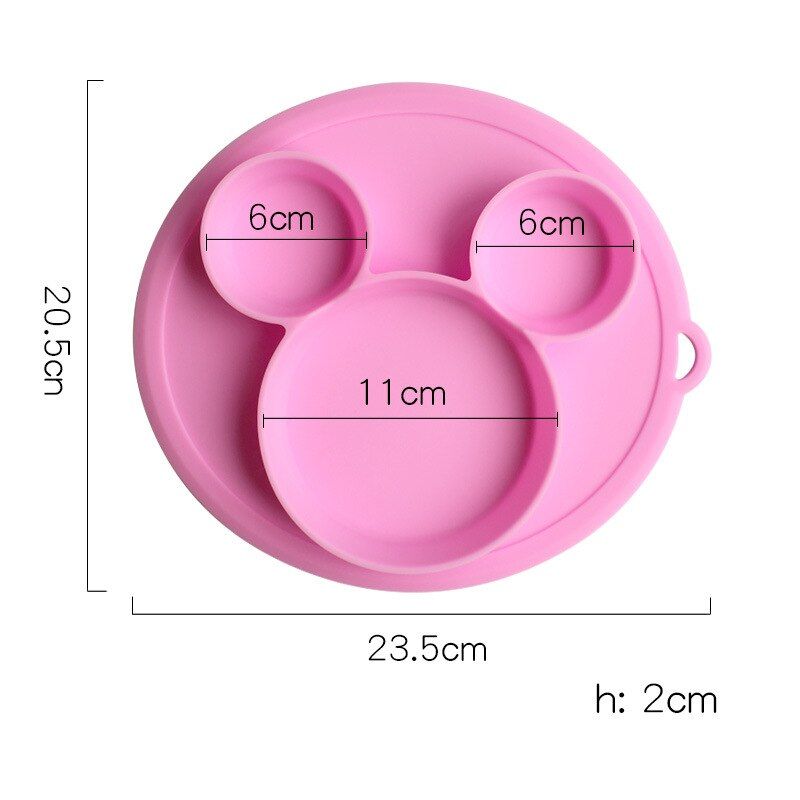 Children's Silicone Dishes Plates Baby Safe Silicone Bibs Suction Bowl Dining Plate Cartoon Baby Training Bowl Absorb The Table
