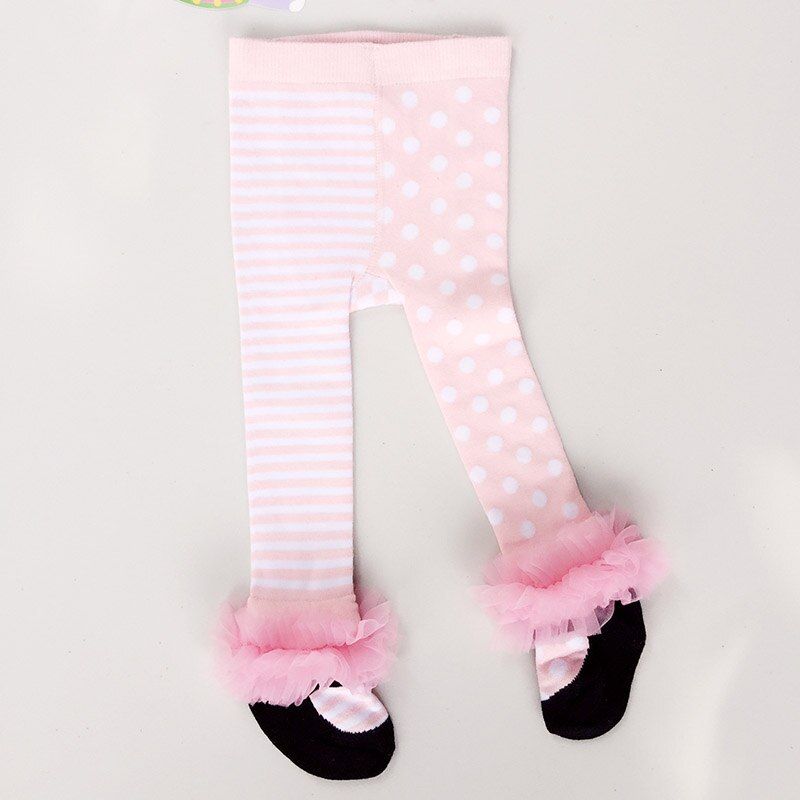 Cute cotton stockings lace tie girl baby winter newborn girls Pantyhose Meisje fille Menina Collant tights lace cotton clothes