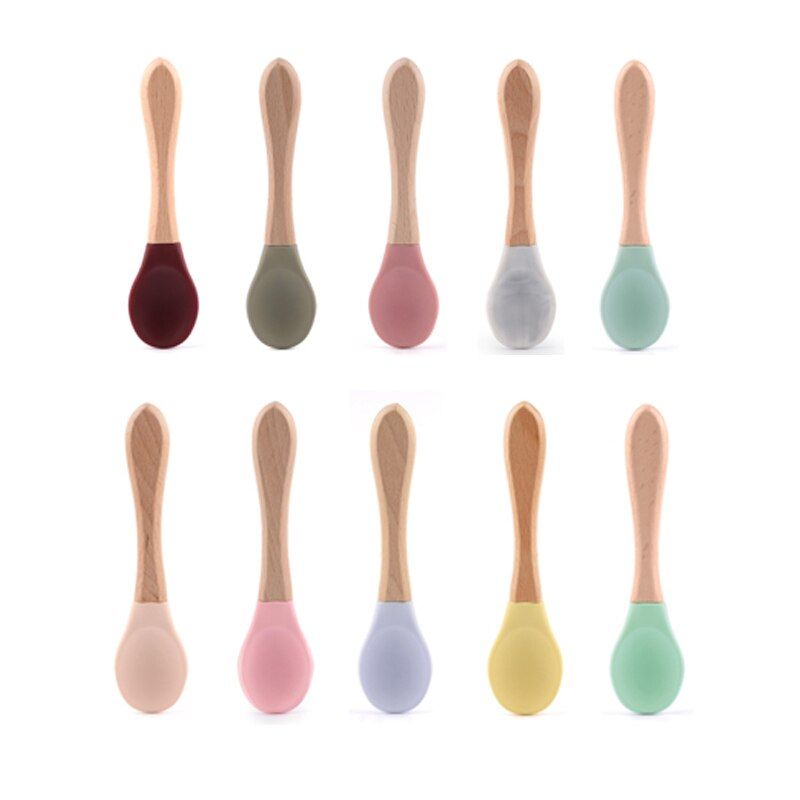 LOFCA 1 set Silicone Baby Feeding Bowl Baby Silicone Tableware Strong Sucker Waterproof Bowl Spoon Set Spoon Non-Slip Feedings