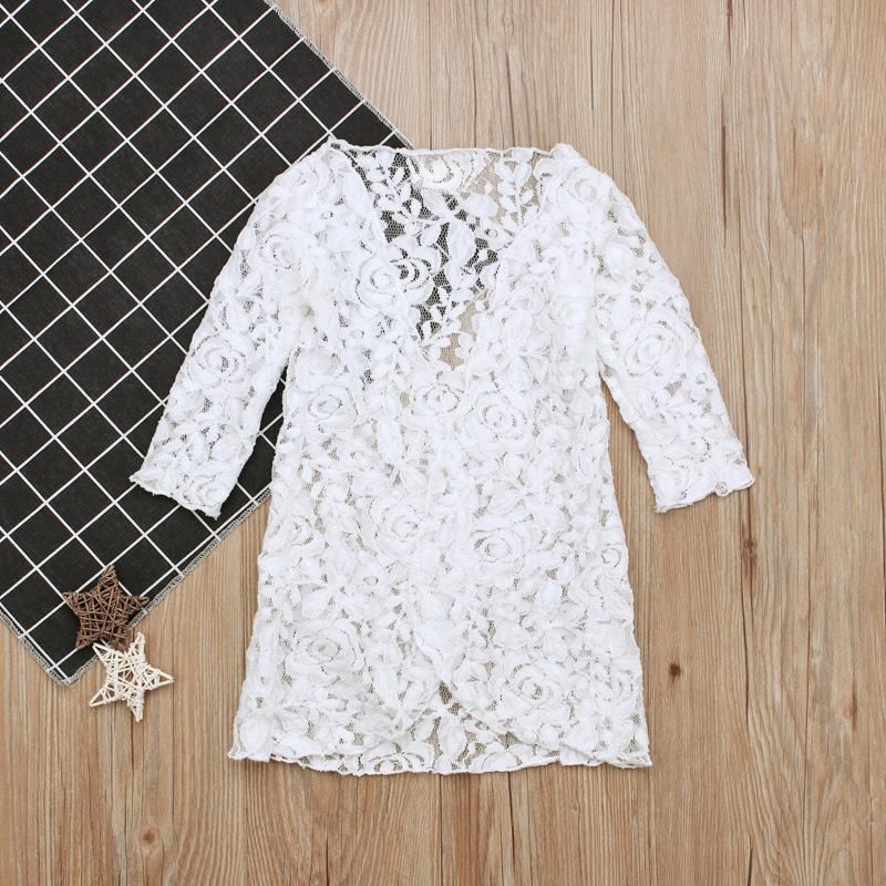 Children'S Summer Girl Long Sleeve Flowers White Lace Anti-Shine Coat Children'S Clothing Instagram Baby Girl Clothes Kids Fortnite Toddler Skirt Shorts  Panda Spiderman