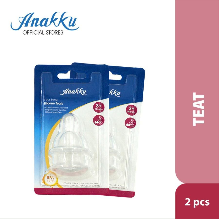Anakku 2pc Silicone Regular Super Soft Teats Size M (3-6 months)
