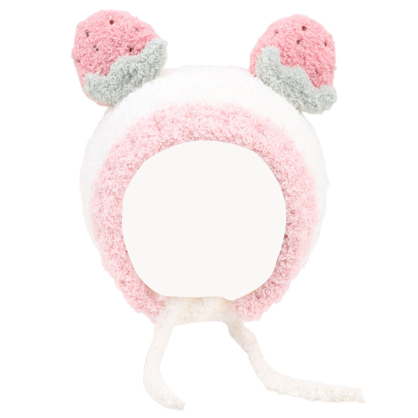 Portable Toddler Hat Warm Woolen Yarn Fruit Shape Ear Baby Beanie for Unisex