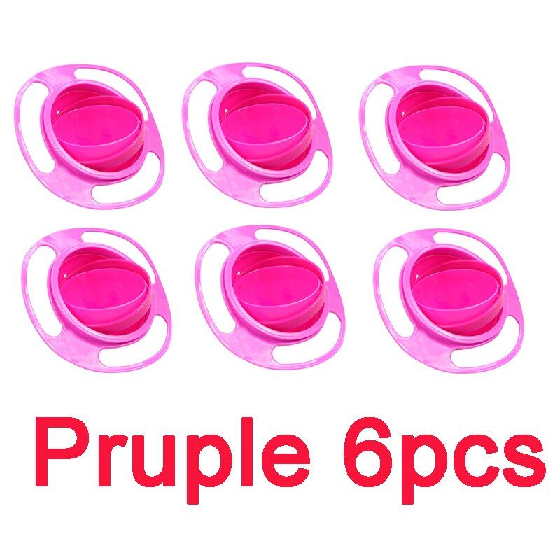 2 4 6PCS Universal Gyro Bowl Practical Design Children Rotary Balance Gyro Umbrella 360 bowl Rotate Spill-Proof Feeding Dishes