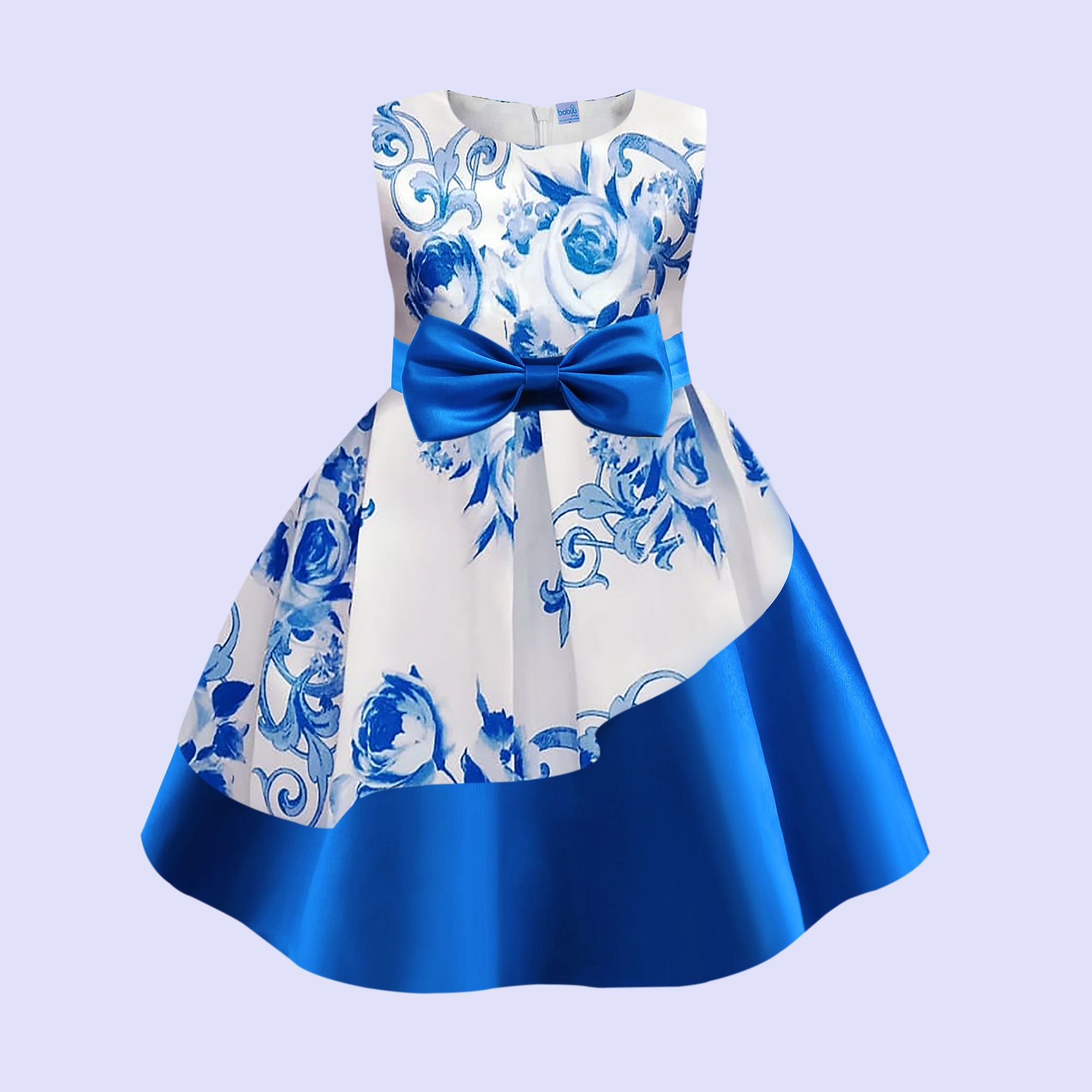 Kids Girls Fashionable Party Frock All Over Flower Pattern Dress (1 Years To 6 Years) For Yours Baby Smile - বাচ্চাদের জামা