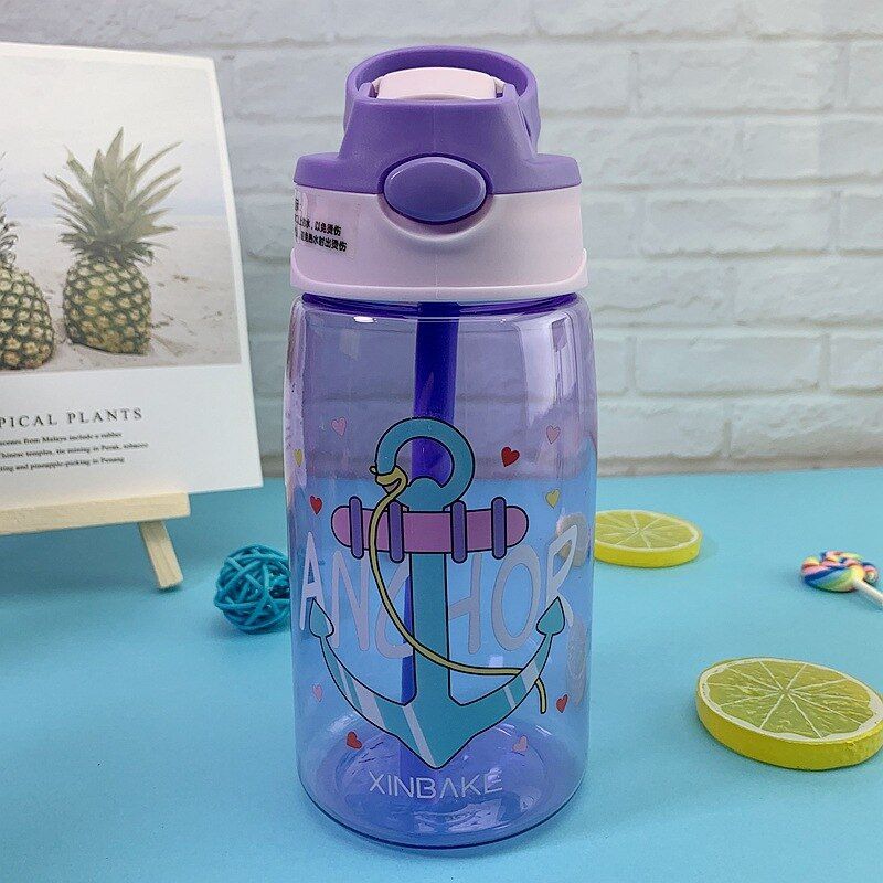480ML Children's Cup Creative Cartoon Baby Feeding Cup With Straw Leakproof Kettle Outdoor Portable Children's Cup