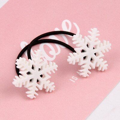 1 Piece Snowflake Baby Girls Christmas Rubber Band Hairpins Combination Hair Clips Kids Hair Band Head Rope Happy Hair Accessory