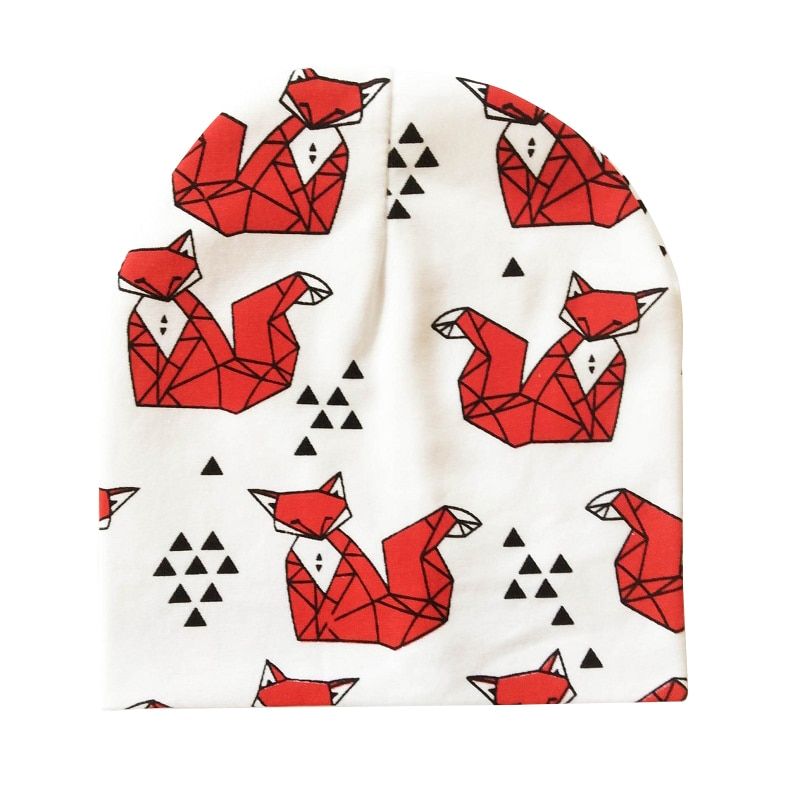 Autumn Winter Boy Girl Cartoon Animal Printing Cotton Beanie Fruit Caps For Kids Baby Hats