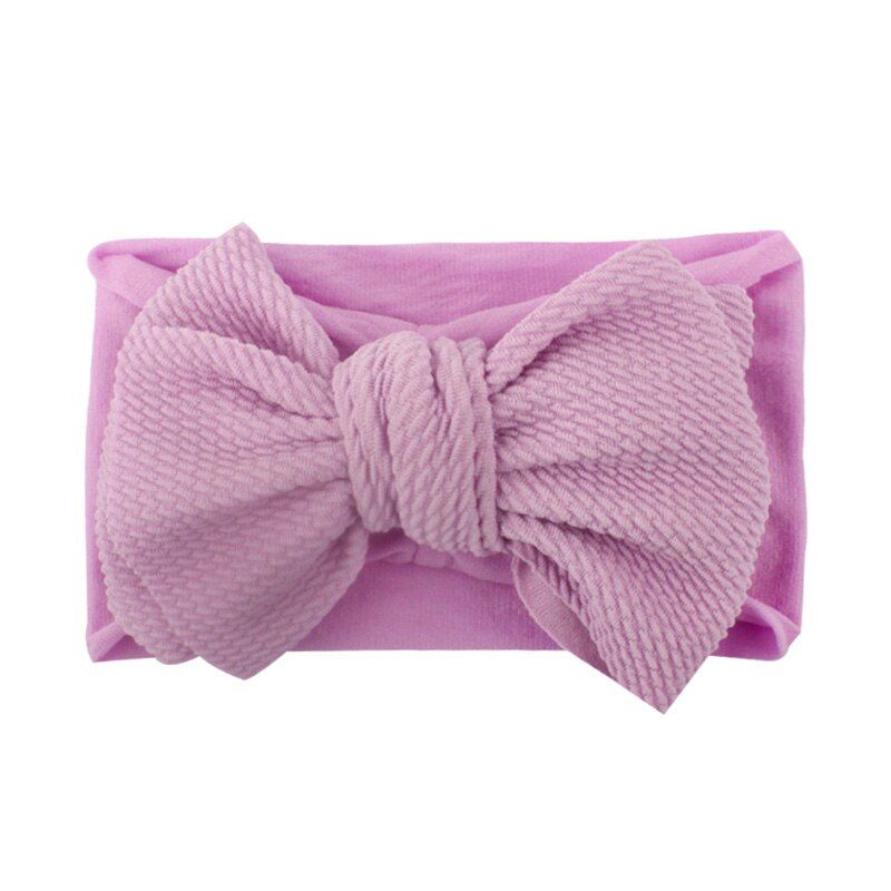 Cute Big Bow Baby Girl Headband Solid Color Nylon Soft Elastic Hairband For Kids Children Hair Accessories New Year Gift