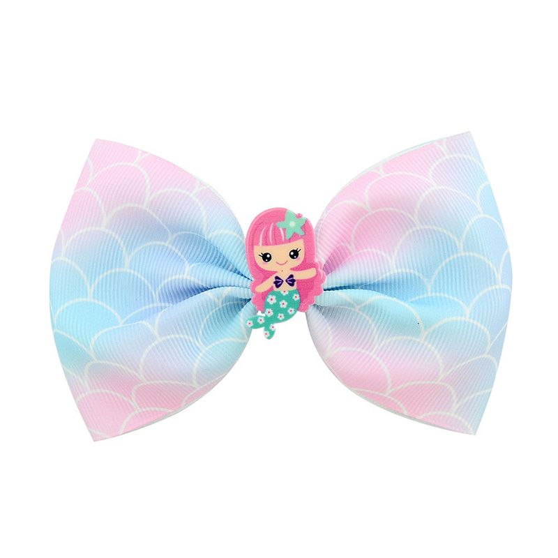 Baby Girls Unicorn Mermaid Hair Clips Colorful Bow Hairpins Children hairpins Hair Accessories