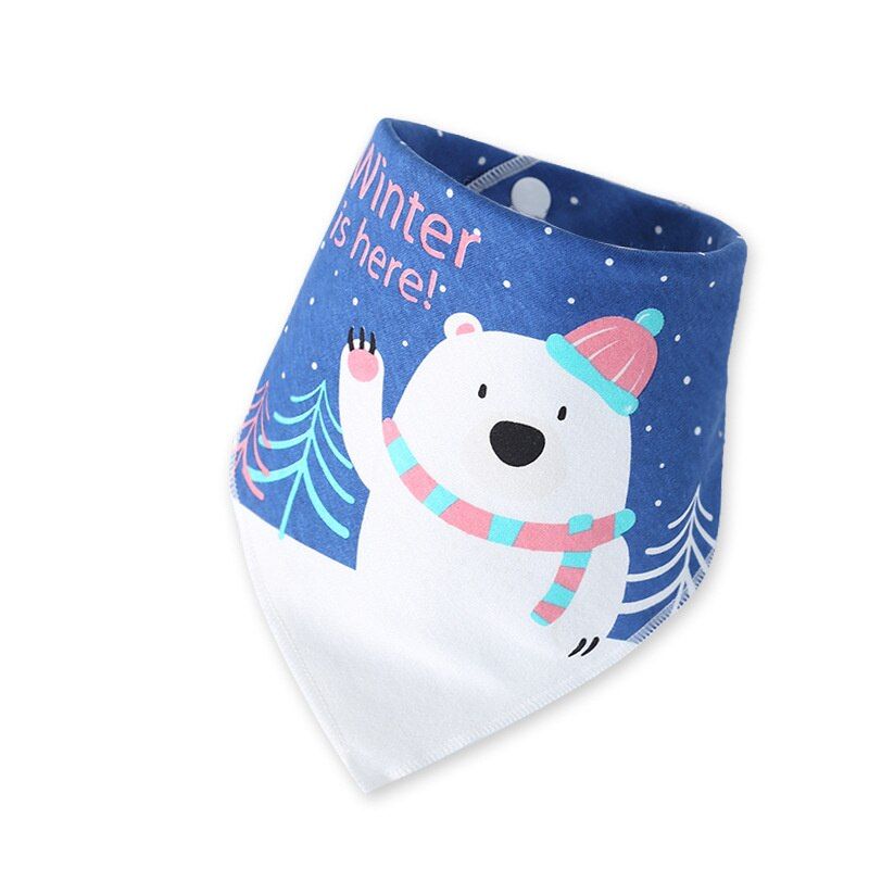 Christmas Baby Bibs Boy Girl Bandana Bib Burp Cloth Print Animal Triangle Cotton Baby Scarf Meal Collar Burp Baby Accessories