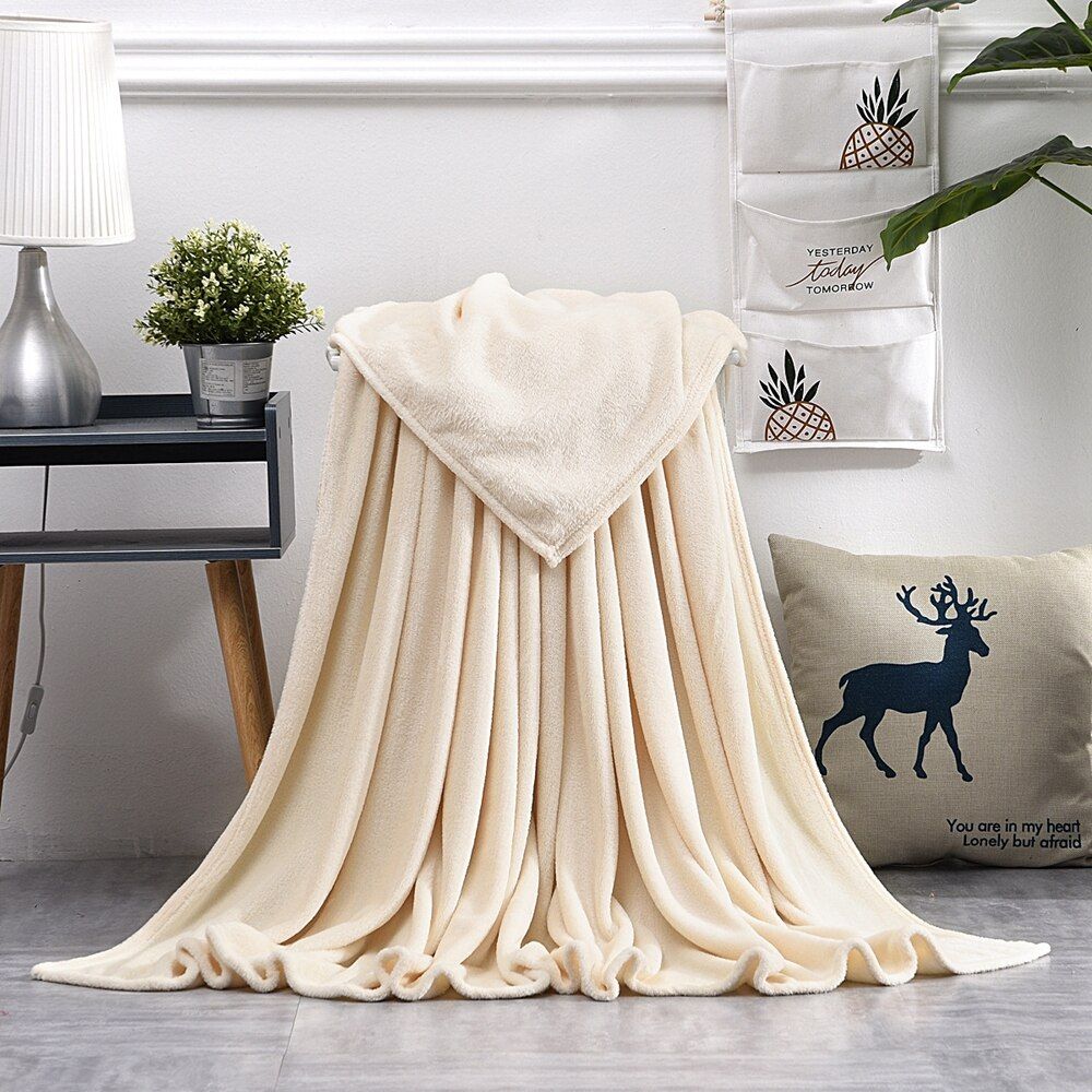 Winter Home Textile Blanket Sofa Flannel Blanket Bedroom Bedding Thickening Warm Outdoor Patchwork Office Rest Fluffy Blanket
