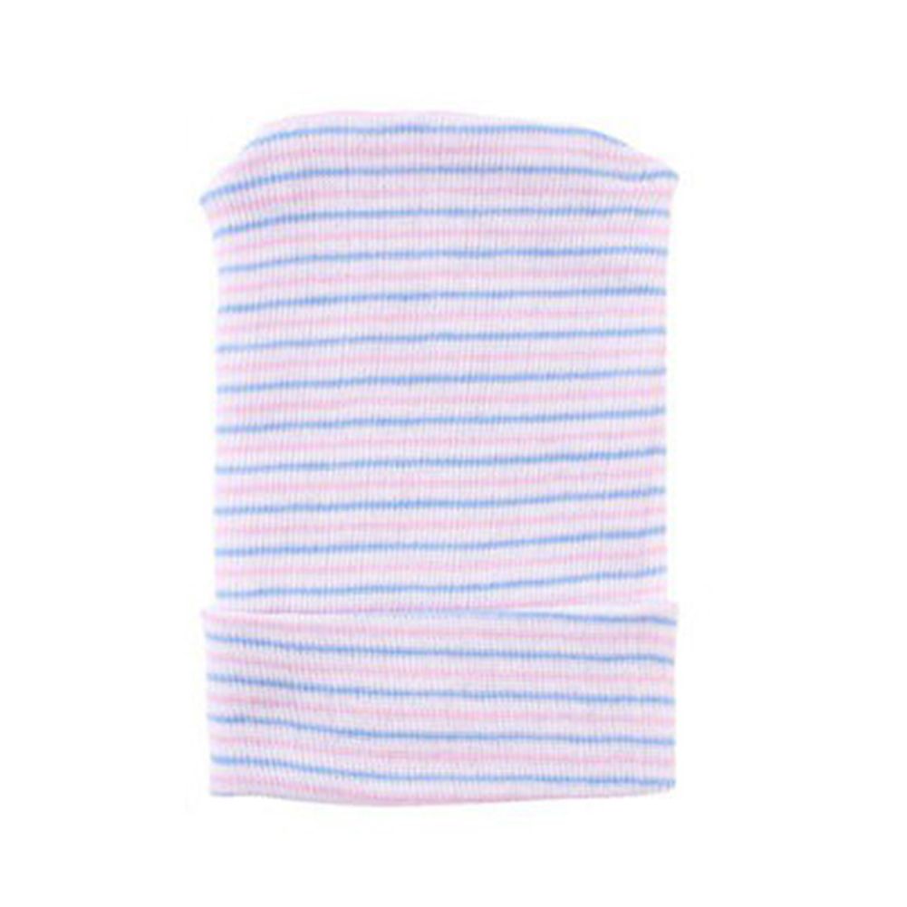 Newborn Baby Boys Girls Stripes Knitted Elastic Warm Hospital Cap Beanie Hat