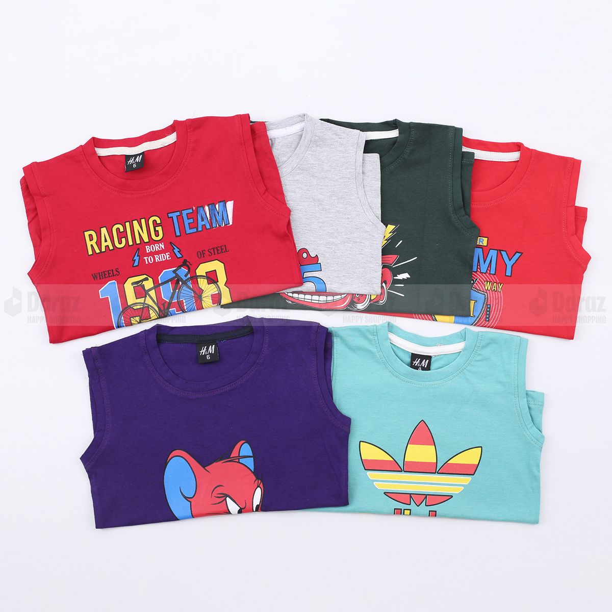 6 pic Meggi Sleeve Cotton T-Shirt Any Colour For Boys