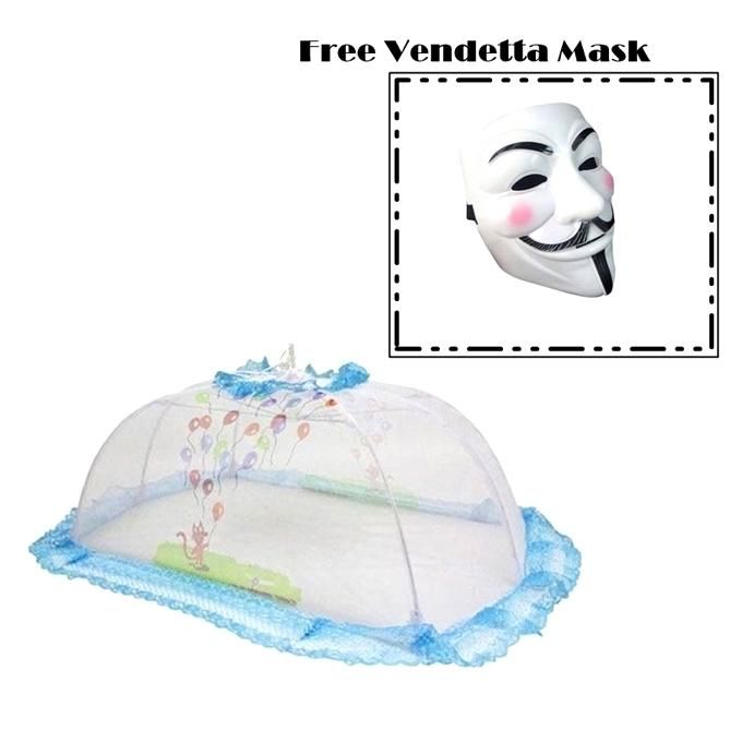 Buy Sky Blue Baby Mosquito Net and Get Vendetta Mask Free