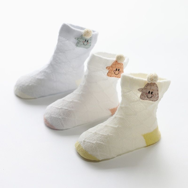 AikWay 3Pairs / Lot of Baby Toddler Socks Boys Girls Dispensing Nonslip Socks 0-2 Years Old Children Floor Socks Cartoon Accesso