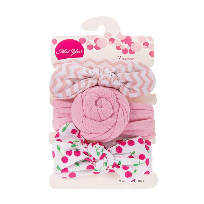 3Pcs/set Baby Girl Headband Floral Print Knot Girls Hair Bows Kids Headwear Rabbit Ear Infant Toddler Baby Hair Accessories Set