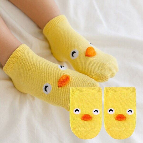 Baby Boy Socks Newborns Cotton Summer Aumtumn Cartoon Animal Socks Infant Anti-Slip Toddle Socks Girls Short Socks for 0-2Years
