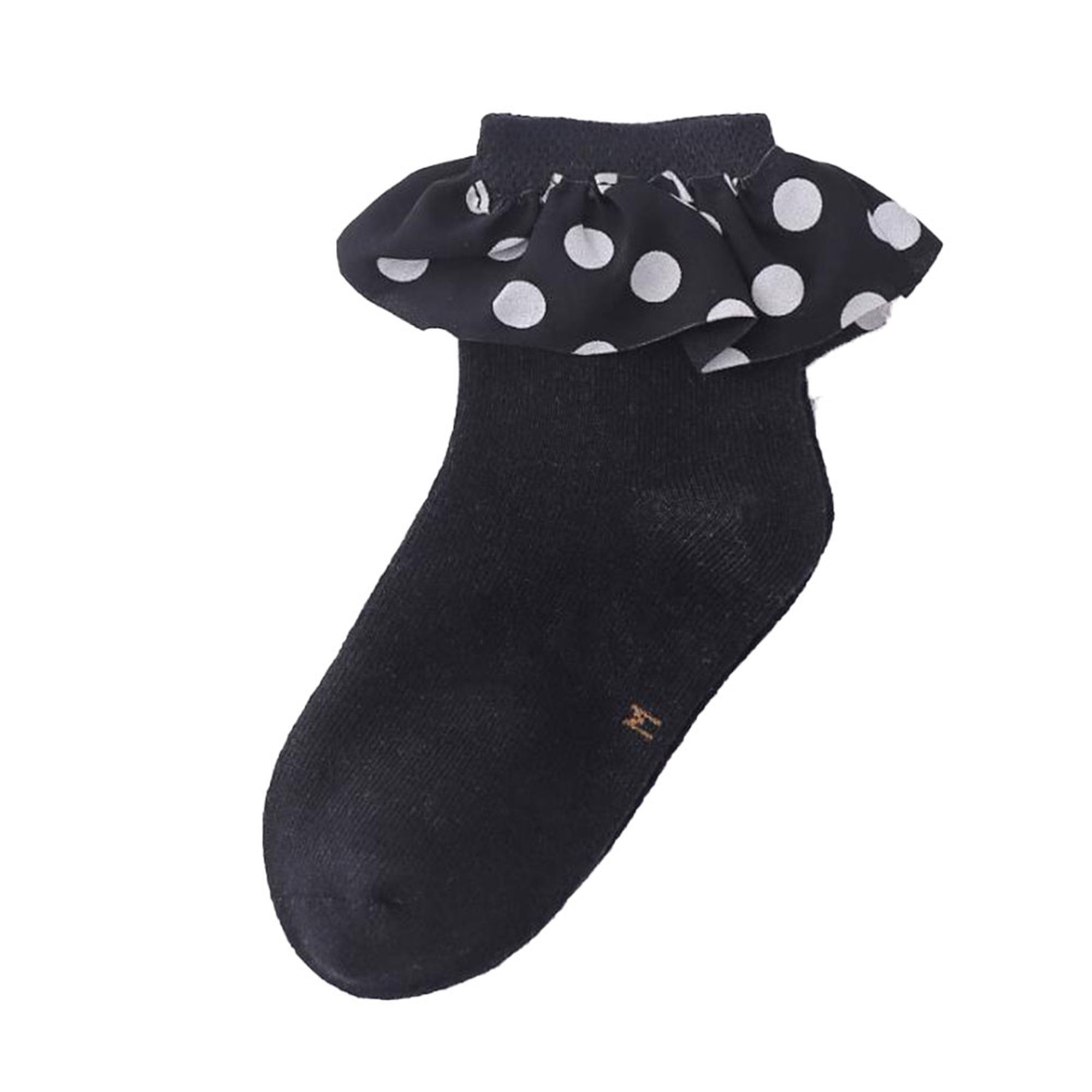 Baby Cute Socks Ruffled Decorative Wave Dotted Fashion Non Slip Breathable Sweatproof Stockings