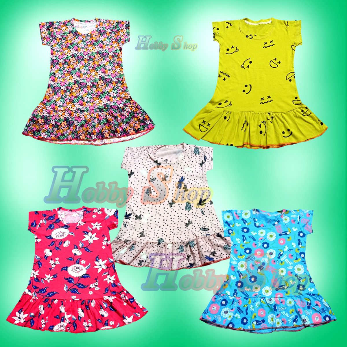 Multi Color Girls Frock (5 Pieces Combo) by difference Color - বাচ্চাদের জামা