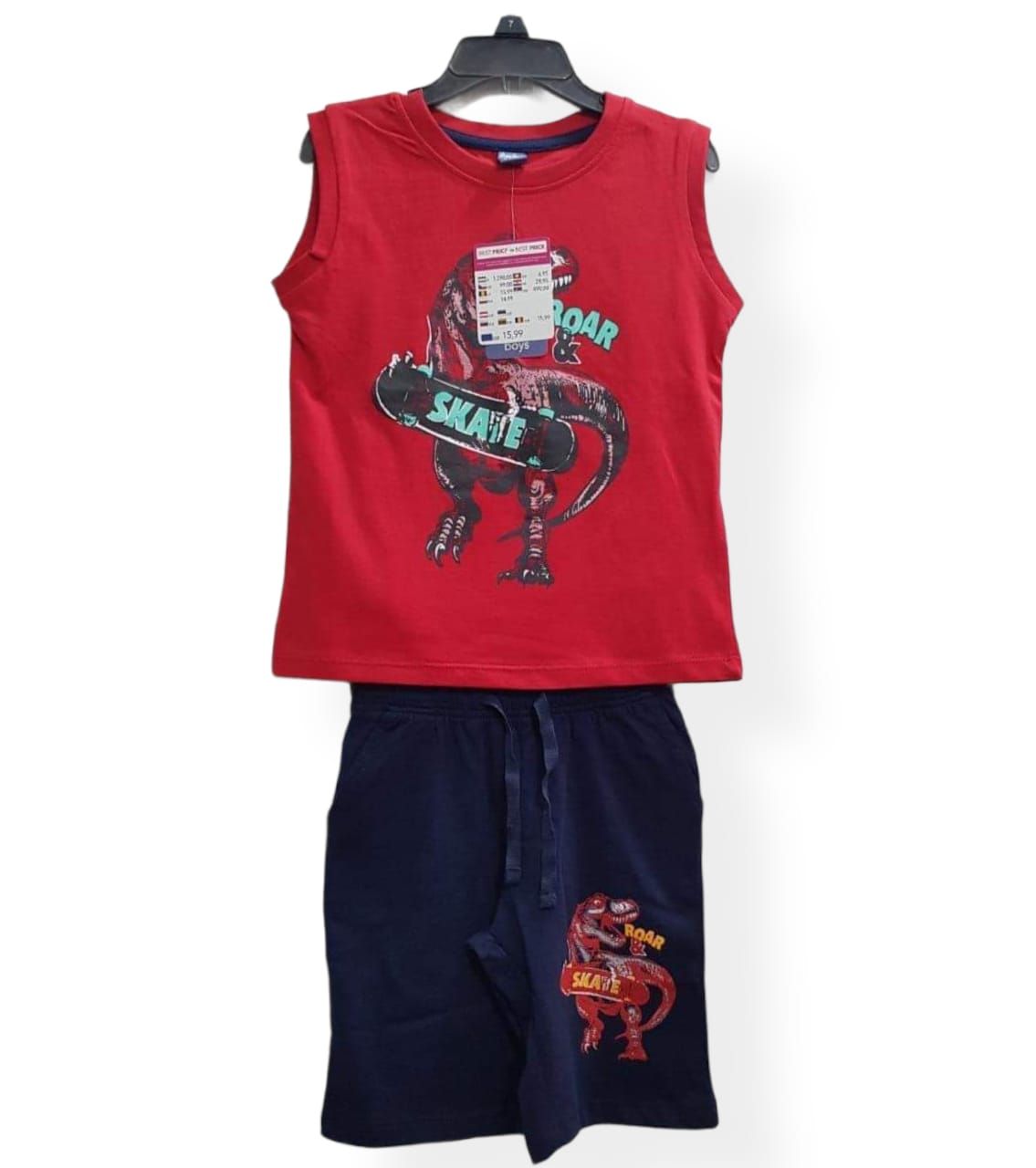 BOYS SUMMER SET. ( SLEEVE LESS T-SHIRT  AND SHORT PANT ).