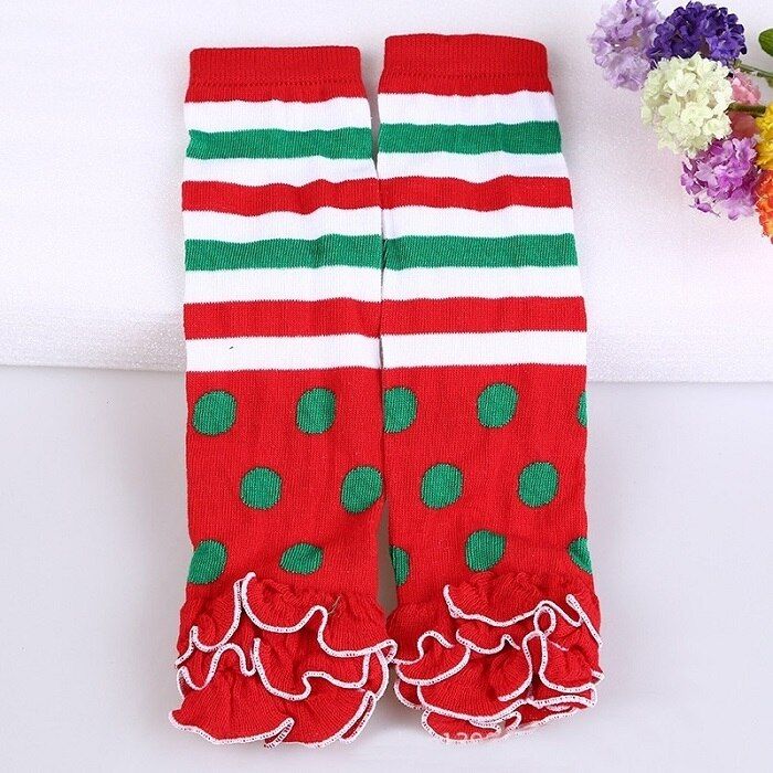 New Style Baby Leg Warmers Cotton Cute Rainbow Leggings Girls Striped Tights Infant Girl Ruffle Warmers Polka Dot Leg Warmer