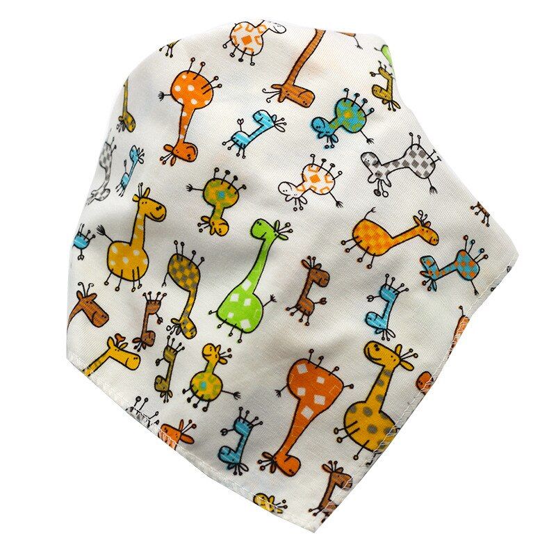 1pcs Durable Bib Burp Cloth Baby Bibs Boys Girls Animal Print Smock Cotton Baby Scarf Feeding Collar Burp Baby Accessories