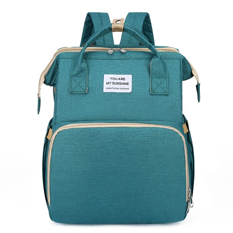New Multifunctional Mummy Nappy Bag Baby Folding Bed Solid Color Outdoor Large Capacity Diaper Bag For Women Maternity Backpack