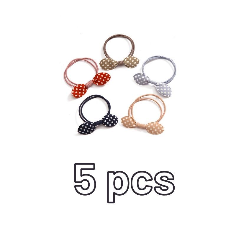 Girls' Hair Tie Cute Dot Print Bowknot Kidadler Girl Hair Band Pony Tile Holder Hair Accessory