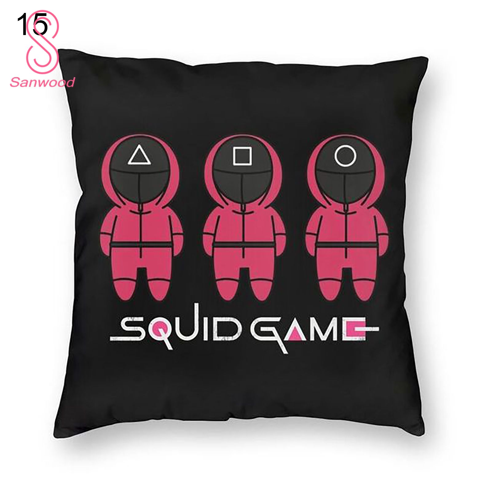 TeSevision PSay Theme Shrink Resistance PiSSowcase PoSyester Peach Skin StySish Squid Game StySe Cushion Cover for Home