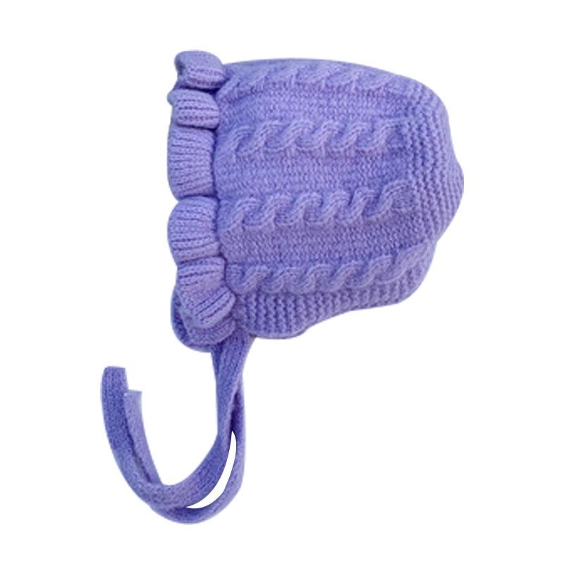 Princess Baby Girl Hat Laciness Knit Winter Newborn Hat Baby Bonnet Enfant Hats Kids Cap for Girls Warm Baby Beanie Cap