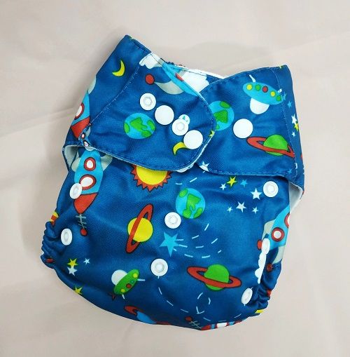 Top Class Premium Washable Baby Diaper Pant 0-24 Months (Multi-Print) with 1 Ps Absorbent 3 Layer Inserts